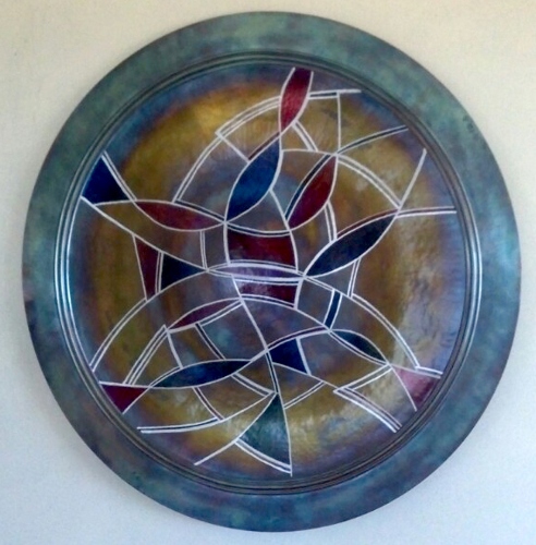 Radial Reflections, 36 inch wall plate, Markusen Metal Studios