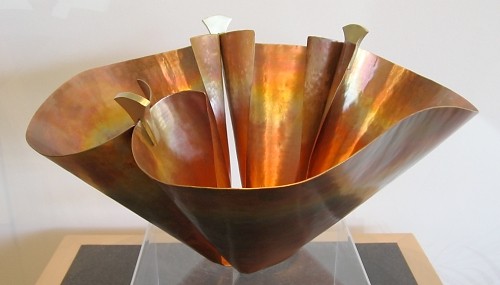 286B--"Clip Bowl" Copper Oxide/Brass